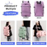 Travel Bagpack Women Travel Backpack Waterproof Duffel Bag Travel Beg Galas Belakang Perempuan Travel Beg Sandang BP0088 - Image 7